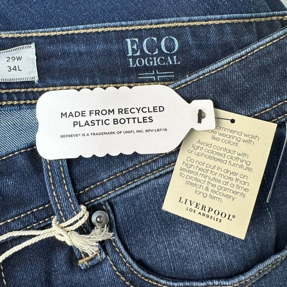Liverpool Men's Regent Relaxed Straight Leg Eco Denim Jean, Size W29 x L34, Blue - Picture 9 of 15